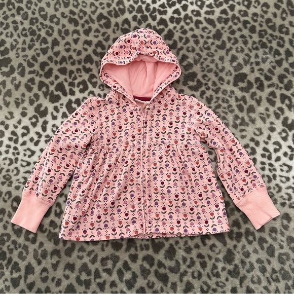 Sonoma Life + Style Other - NWOT Sonoma Life + Style Floral Babydoll Full Zip Hoodie Top Pink Size 24 mos